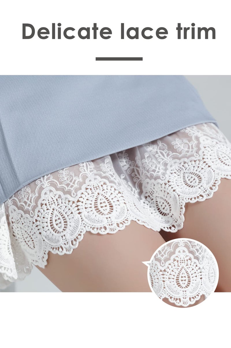 BEAUTELICATE 100% Cotton Half Slip Skirt Extender with Lace Trim Vintage Underskirt - Image 3